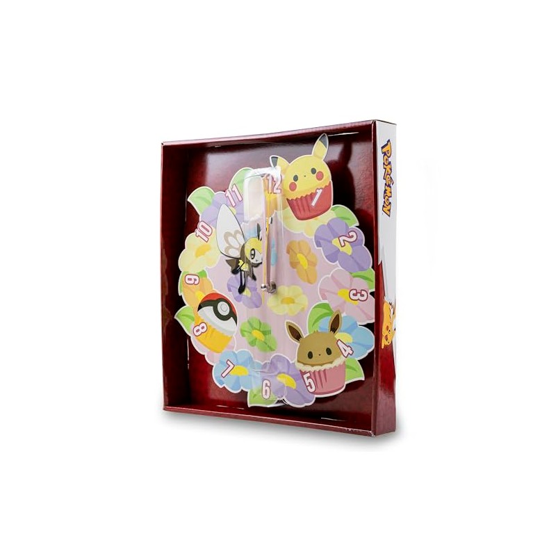 Accutime Pokémon Multicoloured Flower Wall Clock Kids Living Room, Bedroom,