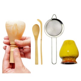 Matcha Whisk Set of 5 (5-piece Set) - Resalteration, Tea Ladle, Teaspoon, Matcha Chasen, Ceramic Chasen Set, 100 Pieces of Resin (5 Piece Set)