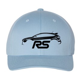Ford Focus RS Sports Car Flexfit 6277 Athletic Baseball Fitted Hat Cap LtBlue S/M