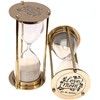 Brass Hourglass 5.5 Inch with White Sand – Engraved Love