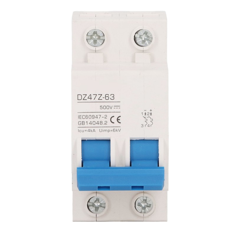 2P Mini DC Circuit Breaker 4kA Icu 6kV Uimp Fast