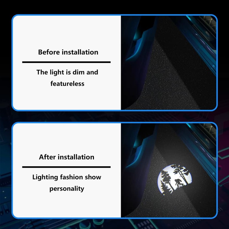 2 pcs Non-Fading LED Car Door Logo Lights Courtesy Projector