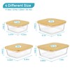 Vtopmart Glass Food Storage Containers with Bamboo Lids, 4 Pack