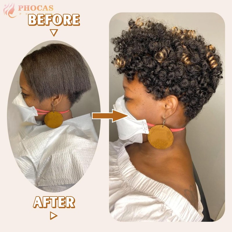 10" 3 Packs Curly Short Grey Crochet Hair for Black