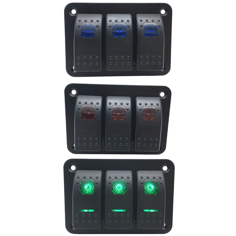 Riloer 3/4/5/6/8 Gang Combination Switch Panel, 12V/24V Modified Rocker Switch