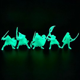 Generic Glowing in The Dark Supreme Elves & Magic Crystal Set - 5pcs 2ʺ DND Miniatures for Fantasy Tabletop RPGs - Unpainted Figures