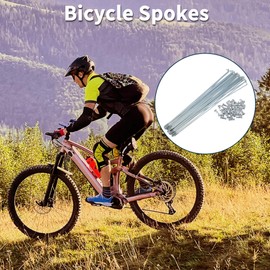 TUCKBOLD Bicycle Spokes Bike Wheel Spokes Silver Tone Nipple 1 Set 13G 219mm Length 45 Steel Galvanized