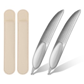 Yuanchu 2 Sets Toenail File for Thick Toenails, Double Sided Metal Nail File Professional Heavy Duty Toe Nail Files for Thick Natural Nails, Dog, Men, Women, Seniors, Home, Salon or Travel Use