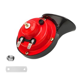 Ohleats 1 PCS Super Loud Car Horns, 12V Waterproof Air Horns Electric Snail Horn, 300DB Train Horns for Vehicle, Motorcycle, Truck, Bike, Boat, Universal Car Accessories (Red-1PCS)