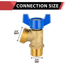 5-Pack EFIELD Boiler Drain Valve, 3/4 inch MIP x 3/4 inch MHT, 1/4-Turn, Brass Made