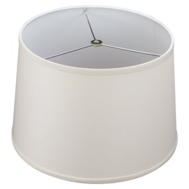 FenchelShades.com 13" Top Diameter x 15" Bottom Diameter x 10" Height Fabric Drum Lampshade Spider Attachment (Linen Ivory)