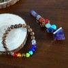 Healing Crystal Seven Chakra Crystal Natural Wooden Bead Elastic Colorful