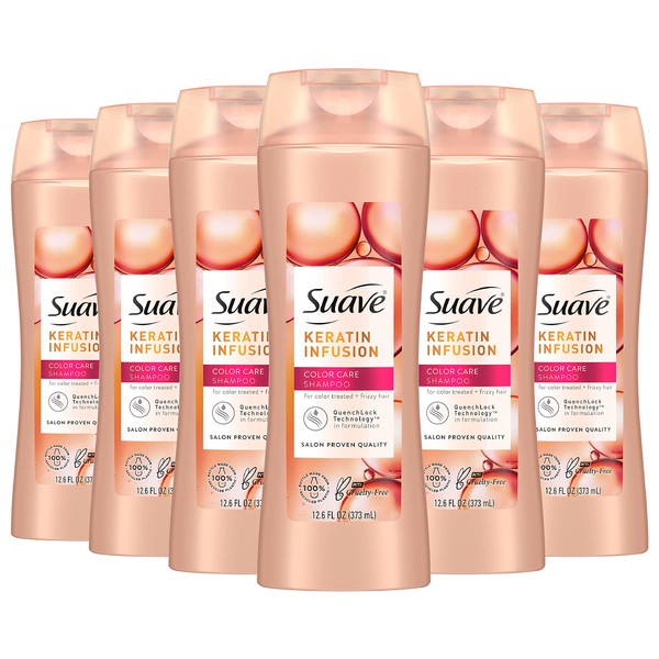 Suave Professionals Color Care Shampoo Shampoo for Color Treated Hair Keratin Infusion Color Protecting Shampoo 12.6 Fl Oz (Pack of 6)