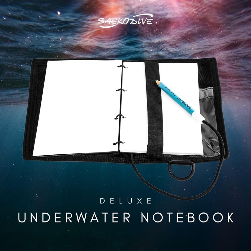 Saekodive Deluxe Underwater Notebook - Waterproof, Tear-Resistant Paper & Pencil