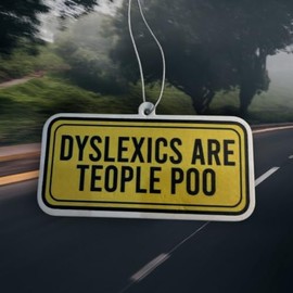 Humorous Car Air Freshener, Hanging Ornament, Yellow and Black | Joke gift