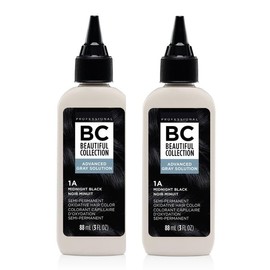 Cliror Beautiful Collection Semi-Permanent Hair Color, 3oz (1A Midnight Black, 2pack)