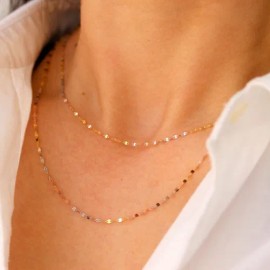 Cadena Planchada Florentina Oro 10k 45cm 2mm .7gr