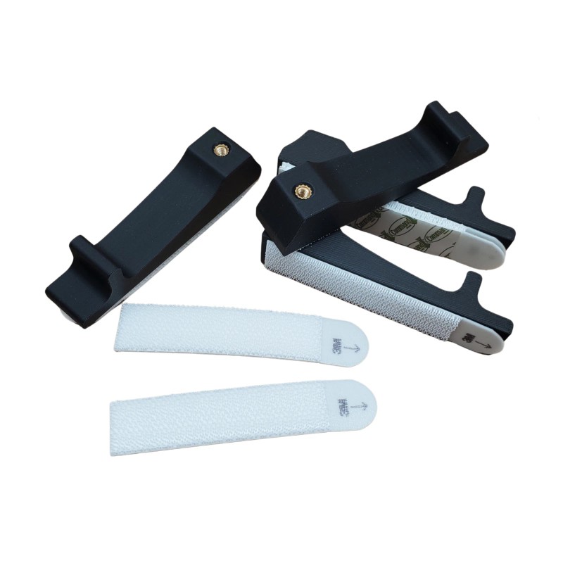 4pk Secure Wall Mounting, SKADIS Compatible, Includes Command Strips, Black