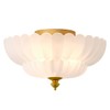 ANYLOVE Modern 12Inch Frosted Glass Flower Glass Semi Flush Mount
