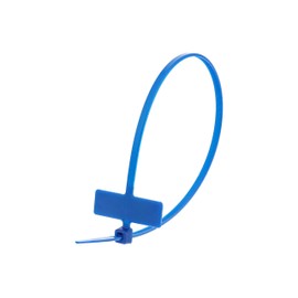 8 Inch Blue Miniature Identification Cable Tie - 100 Pack