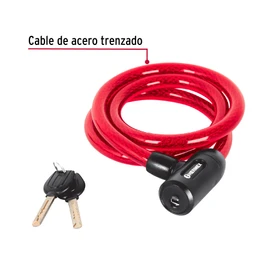 Hermex CB-15, Candado de cable con llave, 15mm X 1.20 m