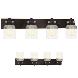 Nuk3y Vintage Farmhouse Bathroom Vanity Light Fixture (Oil Rubbed Bronze, 4 Light)