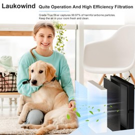 Laukowind MK04 Air Filter Replacement Compatible With Aroeve MK04 MG04-JH Air Model DH-JH04 Air Filter Replacement For Pet Dander,4 Pack Replacement Filter For Bedroom And Office, Part MK04LX