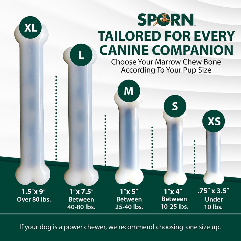 Sporn Marrow Dog Chew Bones for Aggressive Chewers, Jerky Flavor