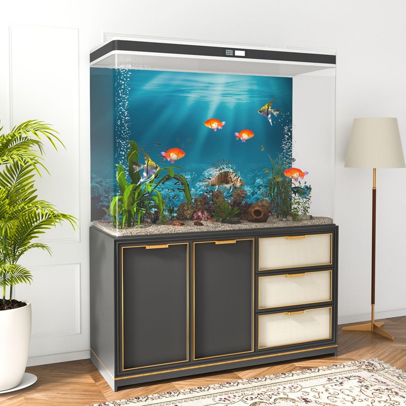MIRRORANG 76 x 46 cm Underwater Theme Aquarium Background Sunshine