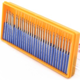 JINGLING Diamond Grinding Bits 1.5mm Spherical Head Bur for Electric Nail Drill Pack of 30Pcs