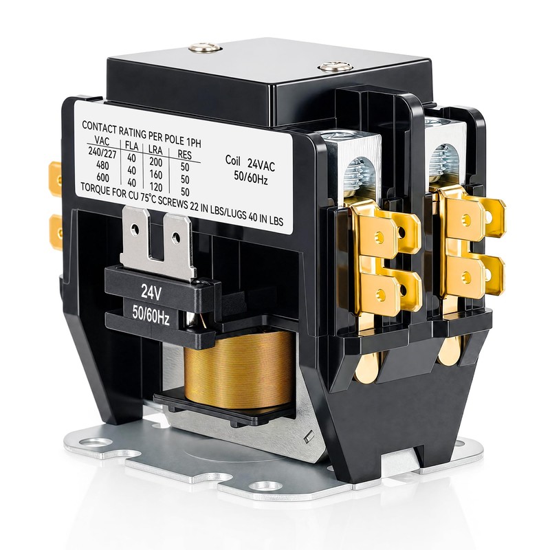 24V Coil 40A 2 Pole Air Conditioner Contactor, UL Certified