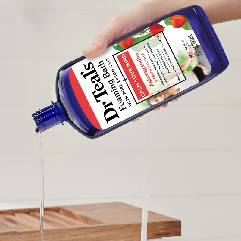 Dr Teal's Foaming Bath with Pure Epsom Salt, Ashwagandha, 34