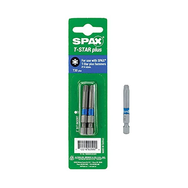 SPAX 2 in. L T-30 Drill and Driver Bit Steel