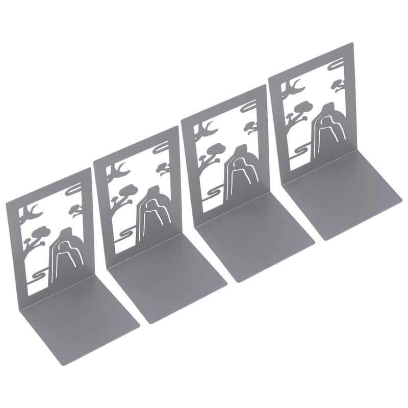 4 Pcs Metal Bookends Anti Slip Exquisite Beautiful Unique Design