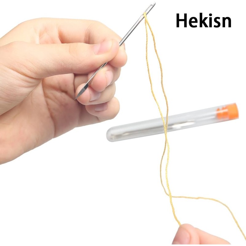 Aguja profesional de costura de piel con ojo grande Hekisek