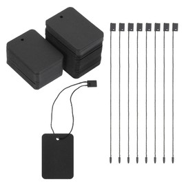 sourcing map Price Tags and Hang Tag String Clothing Price Marking Tag, 2"x1.4" Black String Tags for Clothes, Retail Store 100 Set