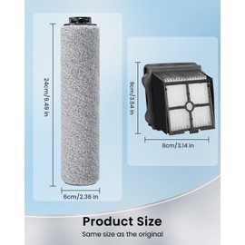 (7pcs) HEPA Filters & Replacement Brush Rollers Compatible Parts Accessories Kit For Tineco iFloor 3/iFloor One S3 Cordless Wet Dry Vacuum Cleaner, Replacement Inclue 3 Vacuum Filter, 3 Brush Rollers