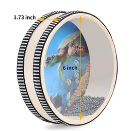 EASTROCK 6 Inch Wave Bead Ocean Drum Sea Sound Drum with Hardwood Shell Sound Healing Instruments Natural Color Musical Instrument Ocean Percussion for Meditation Relaxation