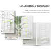 4NM 6 Tiers No Assembly Book Shelves, White Folding Bookshelf