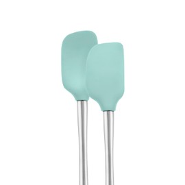 Tovolo Flex-Core Stainless Steel Handled Mini Spatula & Spoonula Set, Heat-Resistant & BPA-Free Silicone, Dishwasher-Safe