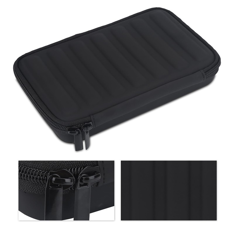 Black Soft Harmonica Carrying Case with Zipper, PU Leather Fabric,
