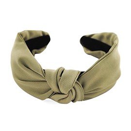 axy Fabric Headband with Knot Vintage Beautiful Women's Headband Hair Accessories Hair Band HR35 (Olive Green)
