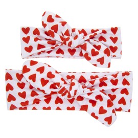 LDDCX kids and Mother Valentine's Day hair accessory Love Heart Print Holiday Birthday pink.(FD36-Type C)