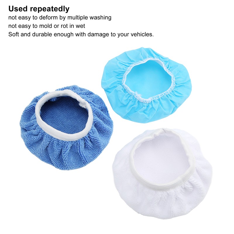 24 Packs Polishing Bonnet 6in/150mm Microfiber Nonwoven Cotton Buffing Pads