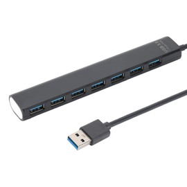ASHATA USB 3.0 Hub, 7 Port Ultra Slim USB Hub, USB-C Hub Multiport Adapter, for PC Notebook Laptop Ultrabook Tablet PC - Up to 5Gbps