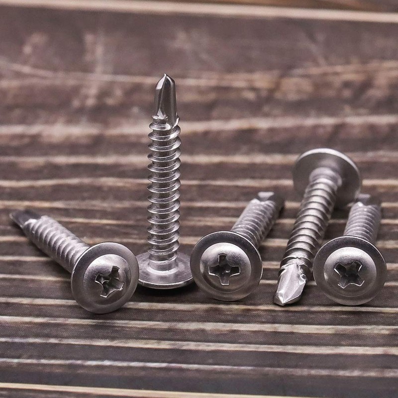 #10 x 1-1/2" Stainless Wafer Head Self Drilling Screw Phillips