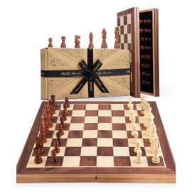 Jaques of London Wooden Chess Set | Folding Chess Board & Pieces | 11” Chess Set for Adults | Luxury Traditional Games for Adults and Kids | Since 1795