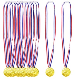 Honbay - 24 medallas de plástico dorado para fiestas, juegos, deportes, disfraces y más