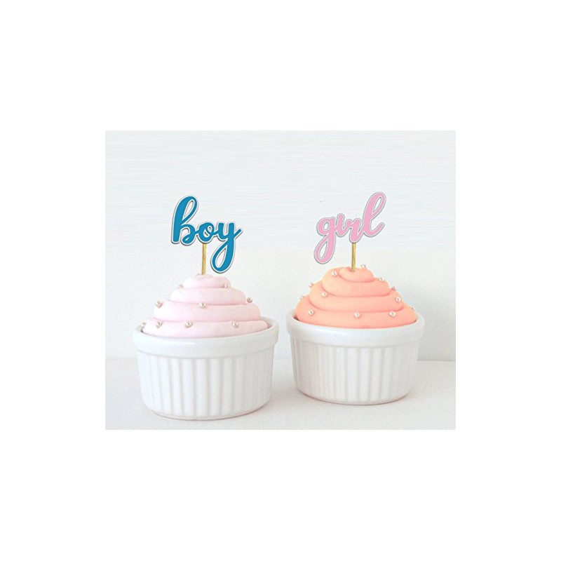 Darling Souvenir, Gender Reveal Cupcake Toppers, Boy Or Girl, Twins