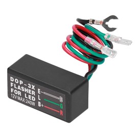 Klanata DOP-3X LED Flasher Relay, Electronic Hyper Flash Module for Car and Motorcycle Turn Lights, 12VDC 20A